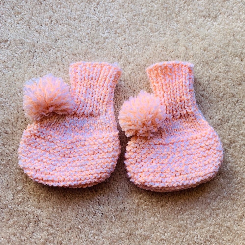Hand knitted baby booties 3-12 months